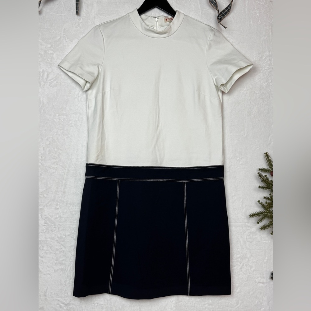 Brooks Brothers Rayon Blend Feminine White and Black Dress Size Large